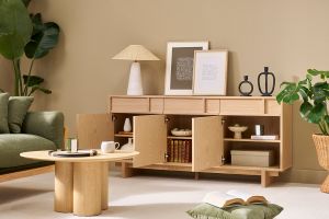 Buffet en bois clair chêne L160 cm ZAO