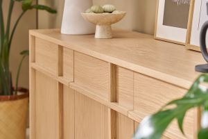 Buffet en bois clair chêne L160 cm ZAO