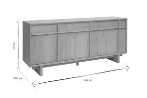 Buffet en bois clair chêne L160 cm ZAO