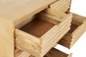 Commode en bois manguier massif 6 tiroirs L110 MATCHA