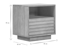 Nachttisch mit massivem Mangoholzschublade MATCHA