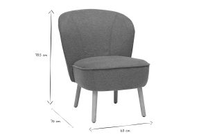 Fauteuil scandinave en tissu effet velours texturé terre brûlée et bois clair AMANITA