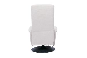 Fauteuil pivotant relax manuel en tissu chenille beige NELSON