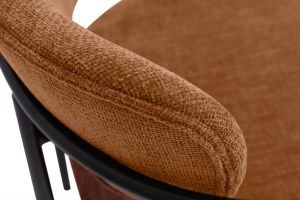 Chaises en tissu effet velours texturé terre brûlée et métal noir (lot de 2) SWIFT