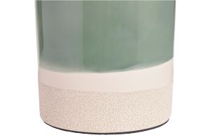 Lampe à poser verte en céramique et abat-jour en rabane H64 cm MAJES