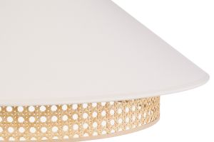 Suspension en coton écru et cannage rotin naturel D50 cm HAIKO