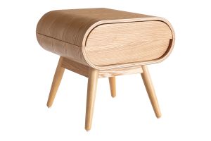 Table de chevet avec tiroir vintage bois clair (lot de 2) BJORG