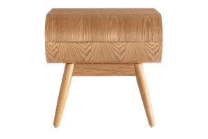 Table de chevet avec tiroir vintage bois clair (lot de 2) BJORG