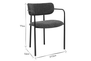 Chaises en tissu effet velours texturé vert kaki et métal noir (lot de 2) SWIFT