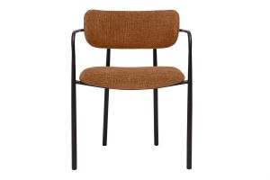 Chaises en tissu effet velours texturé terre brûlée et métal noir (lot de 2) SWIFT