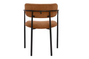 Chaises en tissu effet velours texturé terre brûlée et métal noir (lot de 2) SWIFT