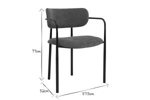 Chaises en tissu effet velours texturé terre brûlée et métal noir (lot de 2) SWIFT