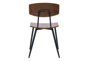 Chaises vintage en bois foncé noyer et métal noir (lot de 2) JOLINE