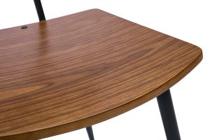 Chaises vintage en bois foncé noyer et métal noir (lot de 2) JOLINE