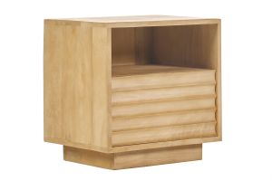Comodino con cassetto in legno massello di mango MATCHA