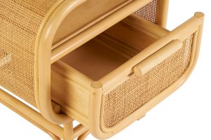 Comodino con cassetto in rattan LUWAK