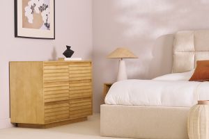 Comò in legno di mango massiccio, 6 cassetti L110 MATCHA
