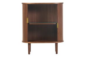 Armadio alto vintage con ante scorrevoli in legno scuro noce L70 cm EPIC