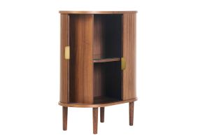 Armadio alto vintage con ante scorrevoli in legno scuro noce L70 cm EPIC