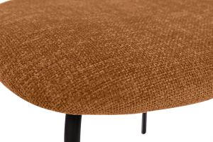 Chaises design en tissu effet velours texturé terre brulée, métal noir et cannage rotin (lot de 2) MIRANDA