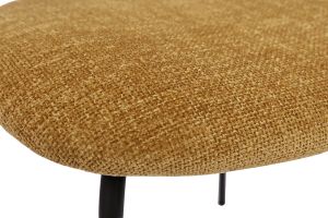 Chaises design en tissu effet velours texturé bronze, métal noir et cannage rotin (lot de 2) MIRANDA