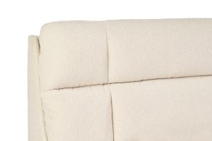 Lit coffre 2 places 160x200 cm en tissu texturé beige HONO