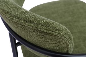 Sedie in velluto effetto tessuto texture verde kaki e metallo nero (set di 2) SWIFT