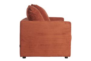 Canapé convertible 3 places en tissu velours côtelé terracotta avec matelas 13 cm BACIO