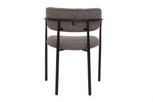 Chaises en tissu texturé taupe et métal noir (lot de 2) SWIFT
