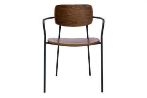 Chaises en bois foncé noyer et métal noir (lot de 2) SUSAN