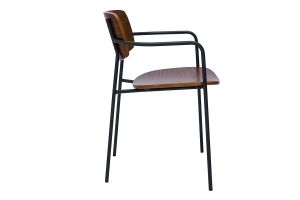 Chaises en bois foncé noyer et métal noir (lot de 2) SUSAN