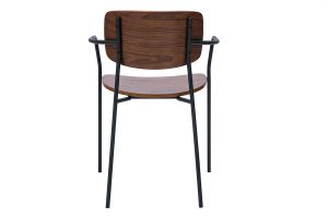 Chaises en bois foncé noyer et métal noir (lot de 2) SUSAN