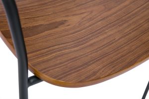 Chaises en bois foncé noyer et métal noir (lot de 2) SUSAN
