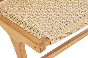 Fauteuil lounge en bois teck massif et corde tressée SUMBA