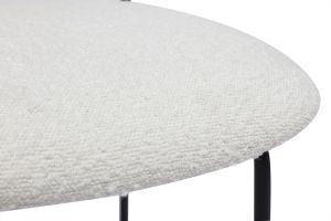 Chaises design en tissu effet laine bouclée blanc, métal noir et cannage rotin (lot de 2) MIRANDA