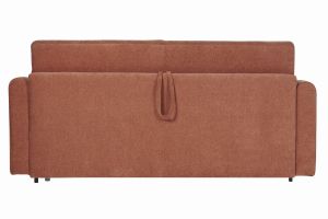 Canapé convertible 3 places en tissu effet velours terre brûlée avec matelas 13 cm LETTO