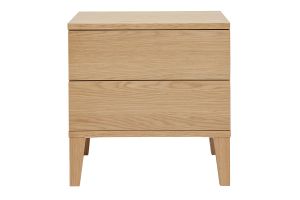 Tables de chevet avec rangements 2 tiroirs scandinave bois clair chêne (lot de 2) FREDDY