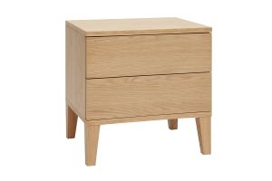 Tables de chevet avec rangements 2 tiroirs scandinave bois clair chêne (lot de 2) FREDDY