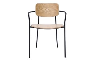 Chaises en bois clair chêne et métal noir (lot de 2) SUSAN