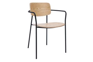 Chaises en bois clair chêne et métal noir (lot de 2) SUSAN