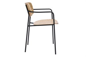 Chaises en bois clair chêne et métal noir (lot de 2) SUSAN