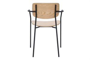 Chaises en bois clair chêne et métal noir (lot de 2) SUSAN