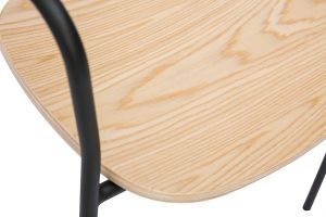 Chaises en bois clair chêne et métal noir (lot de 2) SUSAN