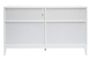 Commode blanche mat et métal doré 6 tiroirs L120 cm GIANA