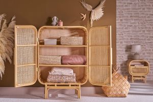 Buffet en rotin 2 portes L80 cm LUWAK
