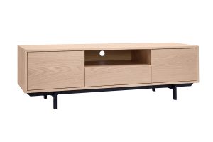 Meuble TV finition bois chêne avec niche ouverte L160 cm MANNY