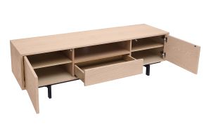 Meuble TV finition bois chêne avec niche ouverte L160 cm MANNY