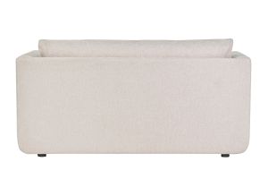 Canapé convertible 2 places en tissu effet velours texturé beige LEON