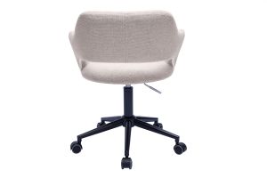 Chaise de bureau à roulettes design en tissu effet velours texturé beige et métal noir JESSY