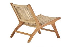Fauteuil lounge en bois teck massif et corde tressée SUMBA